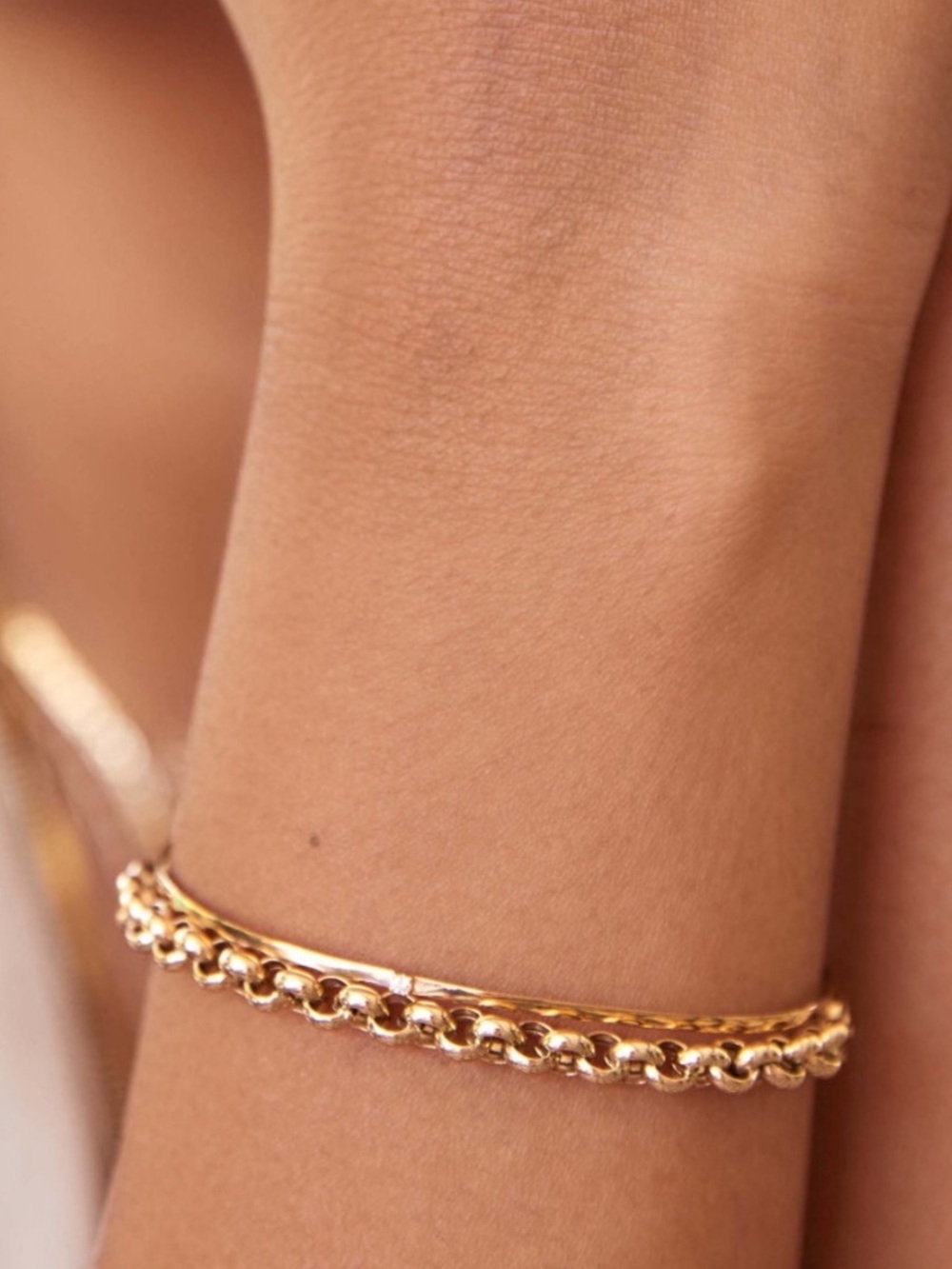 14k Solid Gold Maya Brenner Rolo Bracelet - Picture 4 of 5
